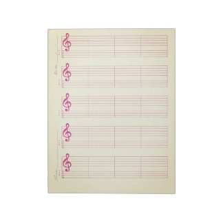 Bloco De Notas Staff & Ukulele Tab Paper – Printable Template