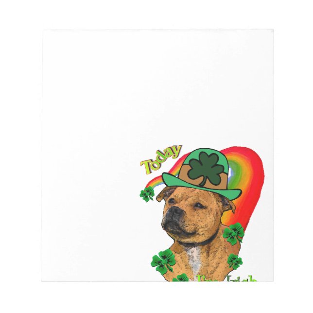 Bloco De Notas Staffordshire Bull Terrier St Patricks (Frente)