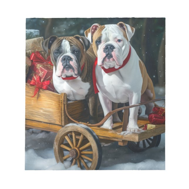 Bloco De Notas Staffordshire Snowy Sleigh Natal (Frente)