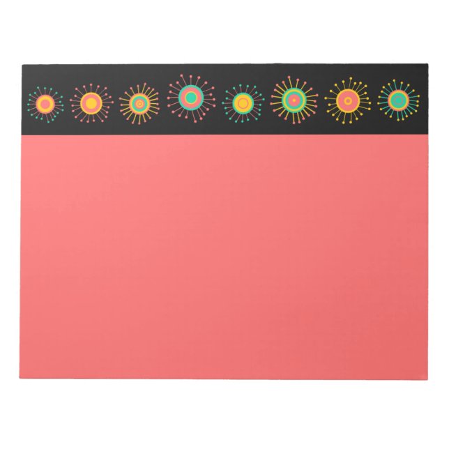 Bloco De Notas Starbursts de Mod Retro (Frente)