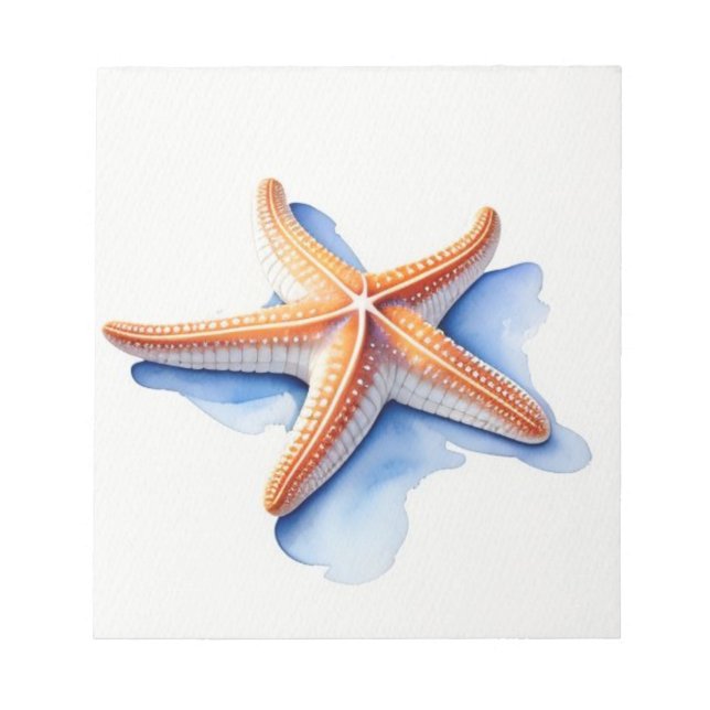 Bloco De Notas Starfish and Blue Silhouette (Frente)