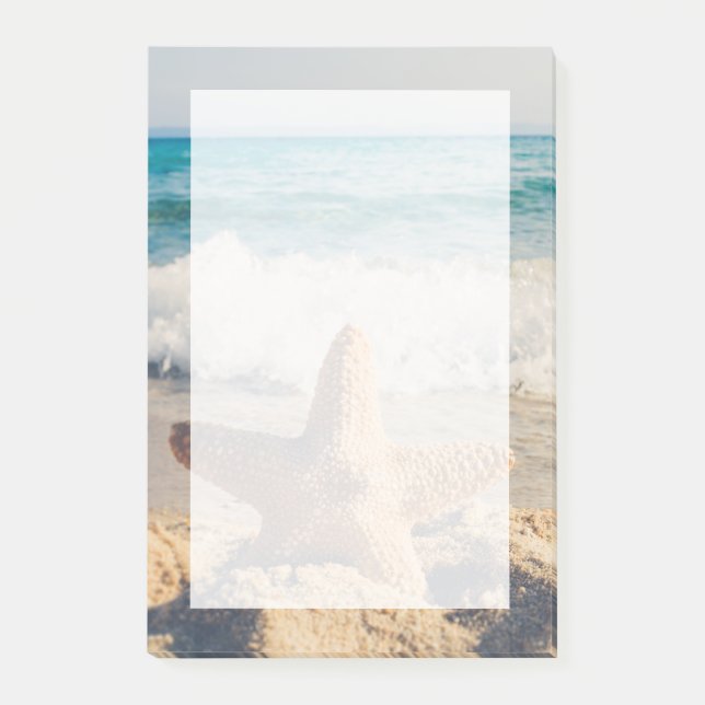 Bloco De Notas Starfish em uma fotografia de Sandy Beach (Frente)