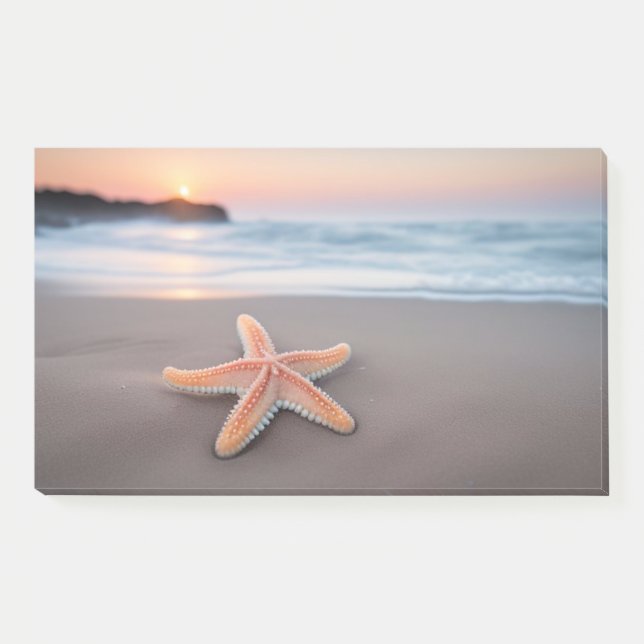 Bloco De Notas Starfish Mentindo em uma praia (Frente)