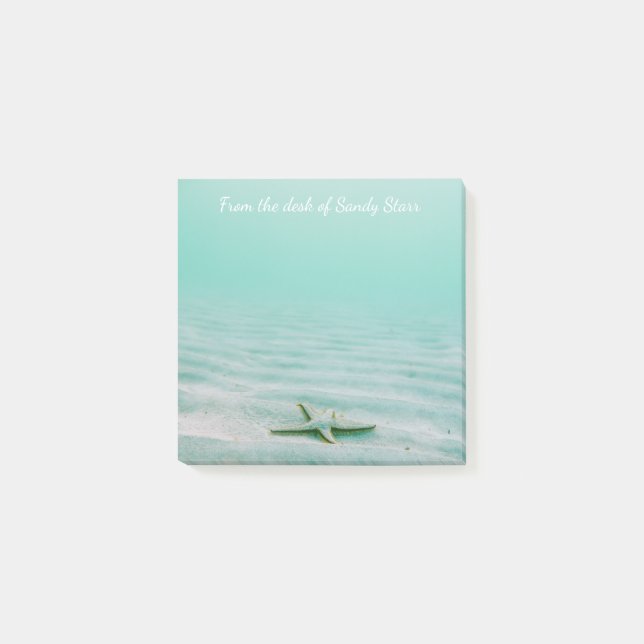Bloco De Notas Starfish & Sand Náutico Aqua Água Praia Tropical (Frente)