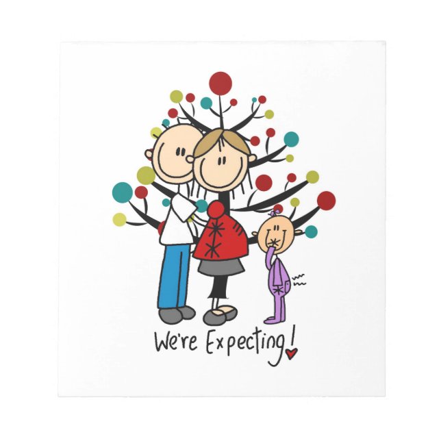 Bloco De Notas Stick Figures Expectativa Parente Girl (Frente)