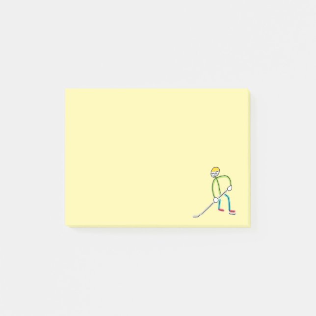 Bloco De Notas Stickman de Hóquei no Gelo (Frente)