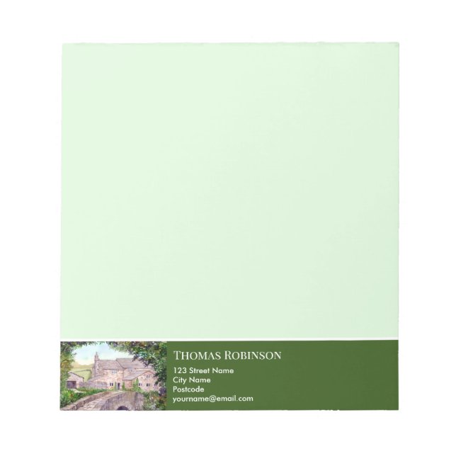 Bloco De Notas Stone Bridge Watercolor por Farida Greenfield (Frente)