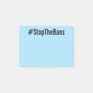 Bloco De Notas #StopTheBans Pro Choice texto preto em azul claro