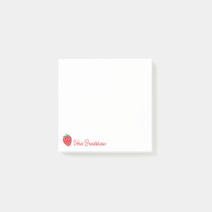 Bloco De Notas Strawberry Hearts Berry Sweet Nome Personalizado