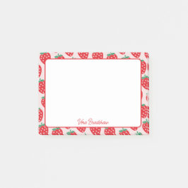 Bloco De Notas Strawberry Hearts Berry Sweet Nome Personalizado