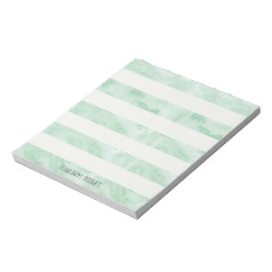 Bloco De Notas Stripes de Cores de Água da Mint Personalizadas