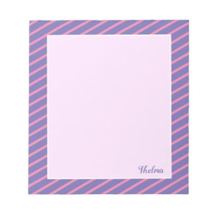 Bloco De Notas Stripes Púrpura Rosa Personalizadas