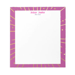 Bloco De Notas Stylish Goldish Pink Typography Personalized Name