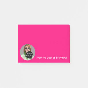 Bloco De Notas Sua mensagem da foto personaliza este rosa