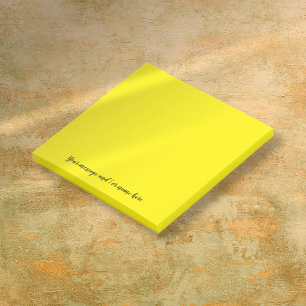 Bloco De Notas Sua Mensagem Vibrante Amarelo Brilhante