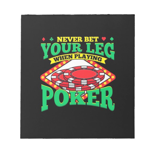 Bloco De Notas Sua Perna Ao Jogar Poker (Frente)