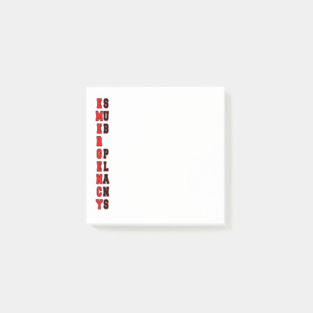 Bloco De Notas Subplanos de emergência (Frente)