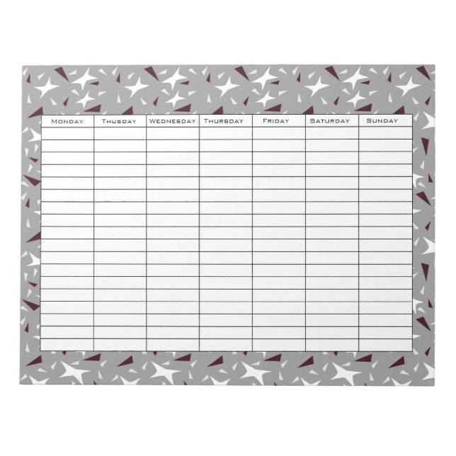 Bloco De Notas Subtle Geo Stars & Triangles – Grey  (Frente)