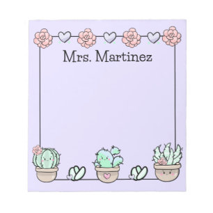 Bloco De Notas Suculentes de Kawaii Cute Personalizados