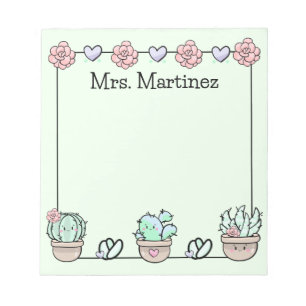 Bloco De Notas Suculentes de Kawaii Cute Personalizados