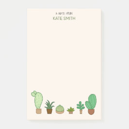 Bloco De Notas Suculentes e cactus ilustrados e bonitos