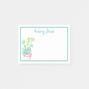 Bloco De Notas Suculentos em Cute Potted Personalizado