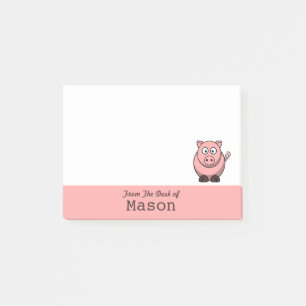 Bloco De Notas Suíno Rosa Rosa, Gordo Engraçado Personalizado