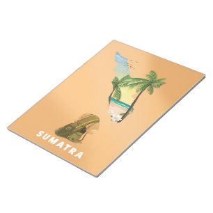 Bloco De Notas Sumatra ilustrou o poster de viagens do mapa