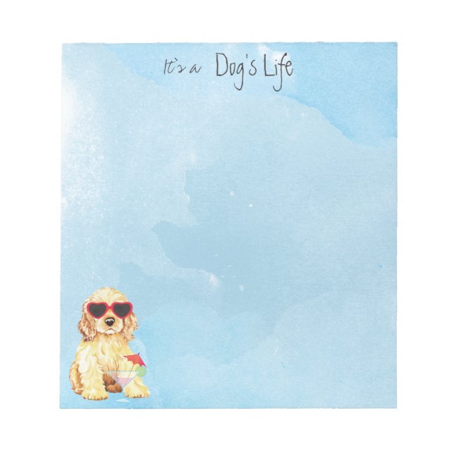 Bloco De Notas Summer Cocker Spaniel (Frente)