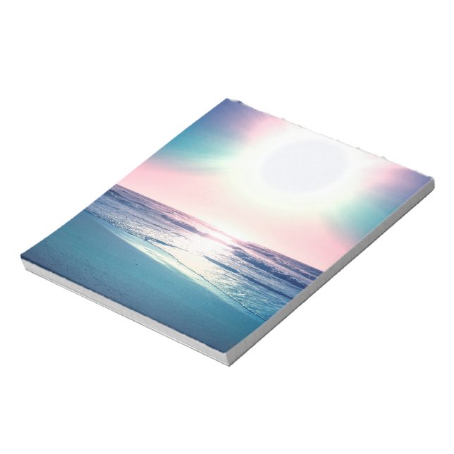 Bloco De Notas Summer Sea Sunset Tropical Beach Photo (Invertido)