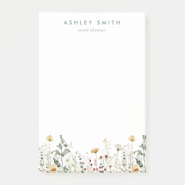 Bloco De Notas Summer Wildflower Field (Frente)