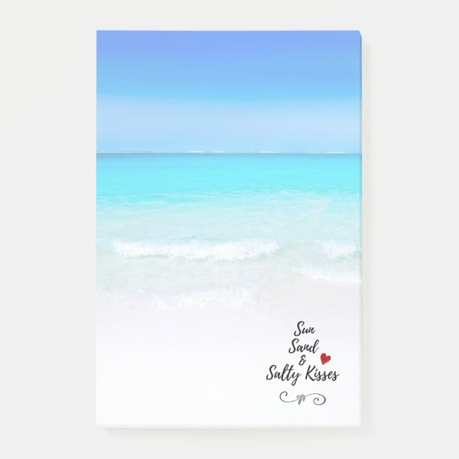 Bloco De Notas Sun Sand e Salty Kisses Tropical Beach (Frente)