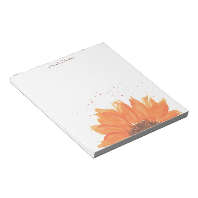Bloco De Notas Sunflower Watercolor  (Inclinado)