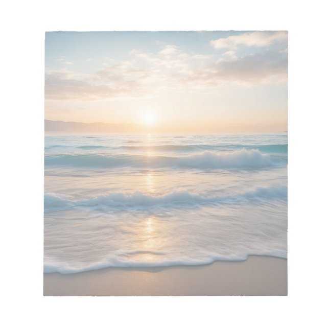 Bloco De Notas Sunrise Sobre A Praia (Frente)