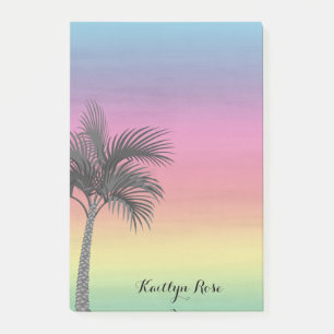 Bloco De Notas Sunset da Ilha Tropical Árvore Palm Personalizad