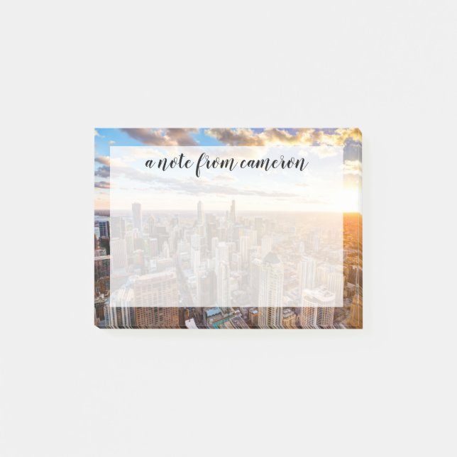 Bloco De Notas Sunset Over Chicago (Frente)