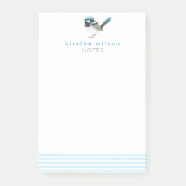 Bloco De Notas Superb Fairy Wren - Cute Blue Bird Personalizado