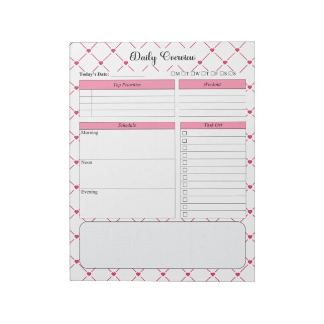 Bloco De Notas Suprimentos do Teacup _ Visão Geral Diária (Invertido)