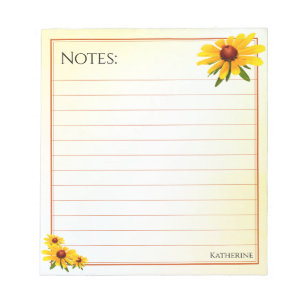 Bloco De Notas Susan Notes Lined Floral com olhos negros