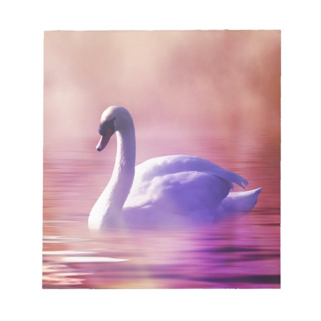 Bloco De Notas Swan em luz de lua colorida (Frente)