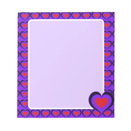 Bloco De Notas Sweetheart Red & Purple Hearts