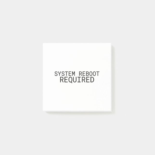 Bloco De Notas System Reboot Required Minimalist  (Frente)