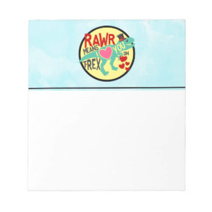 Bloco De Notas T-Rex em um Top Hat Rawr significa que te amo engr