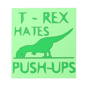 Bloco De Notas T REX ODEIA PUSHUPS Engraçado Design Dino