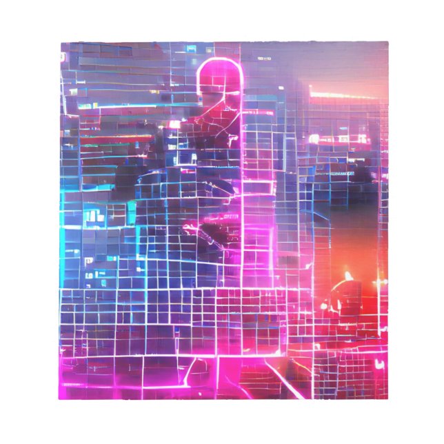 Bloco De Notas T-Shirt abstrato neon (Frente)