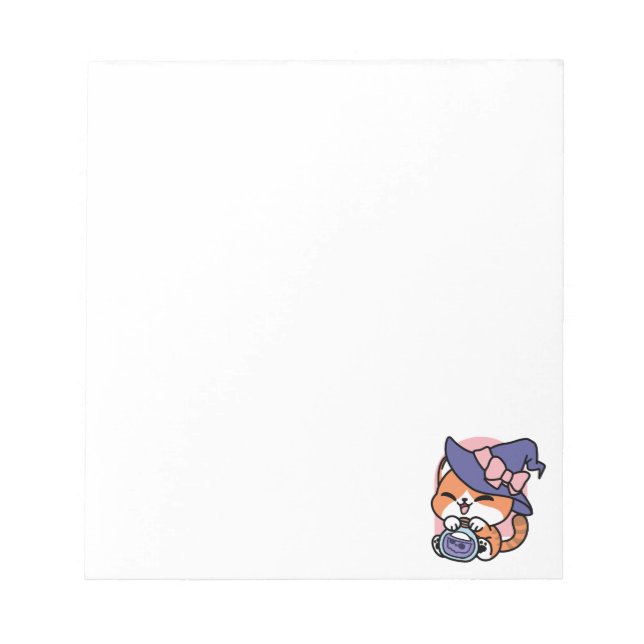 Bloco De Notas Tabby Witch Brew – Cute Halloween Cat Design (Frente)