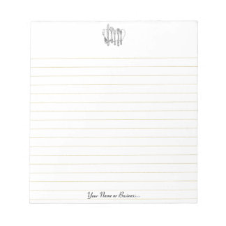 Bloco De Notas Talheres Preto Branco Editável 5,5" x 6" Linhado
