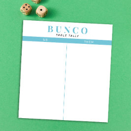 Bloco De Notas Tally com Mesa de Bunco Branco e Azul do Céu Simpl