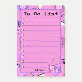 Bloco De Notas Tamagotchi Rosa Kawaii