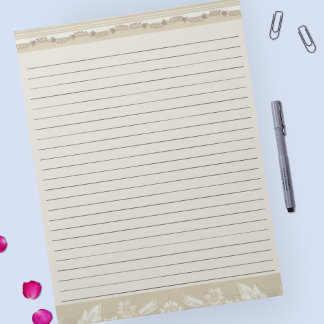 Bloco De Notas Tamanho Carta 8,5 x 11 Vintage de Regra Ampla